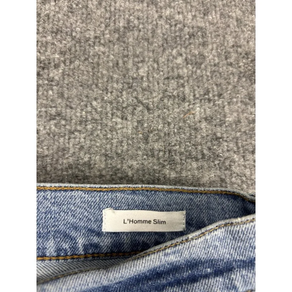FRAME L'Homme Slim Bahamas Destruct Jeans‎ Mens 30x30 Blue Distressed Denim